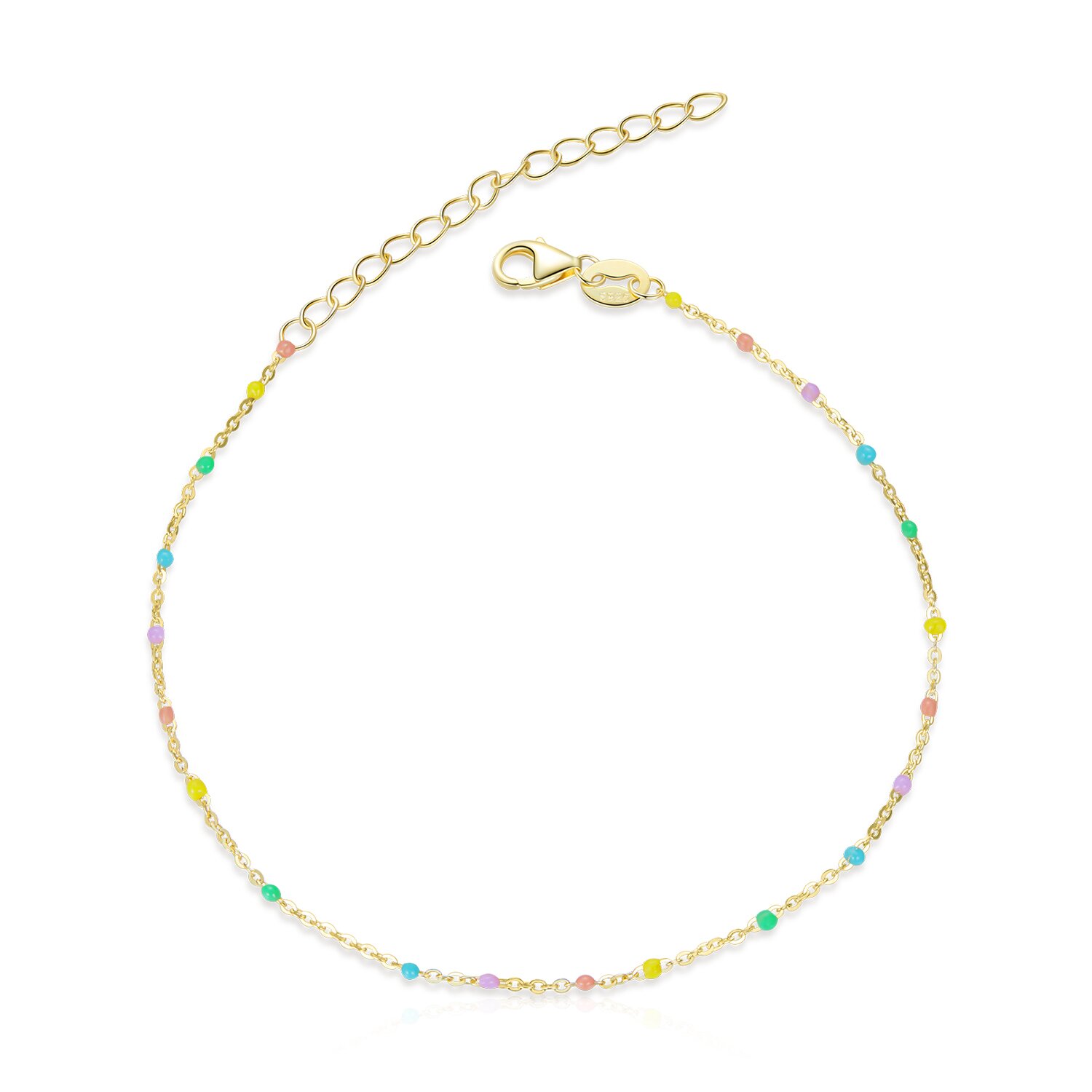 Bratara din argint golden colorful beads