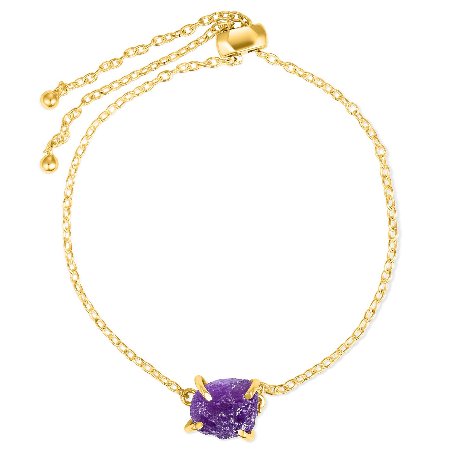 Bratara din argint Golden Piece of Amethyst