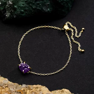 Bratara din argint Golden Piece of Amethyst