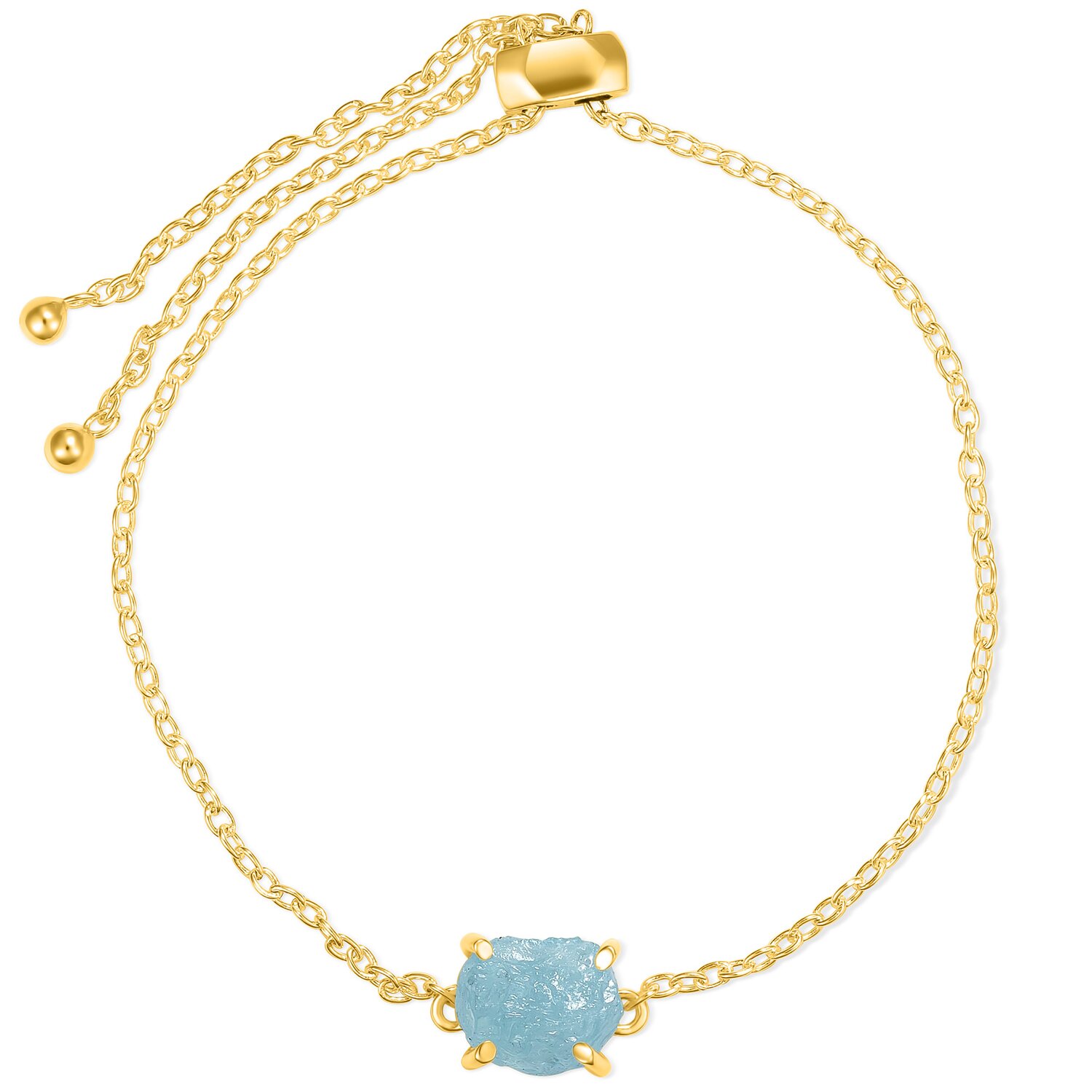 Bratara din argint Golden Piece of Aquamarine