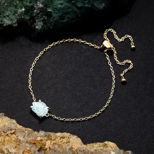 Bratara din argint Golden Piece of Aquamarine