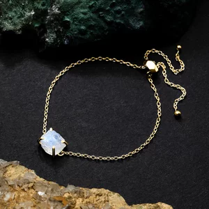 Bratara din argint Golden Piece of Moonstone