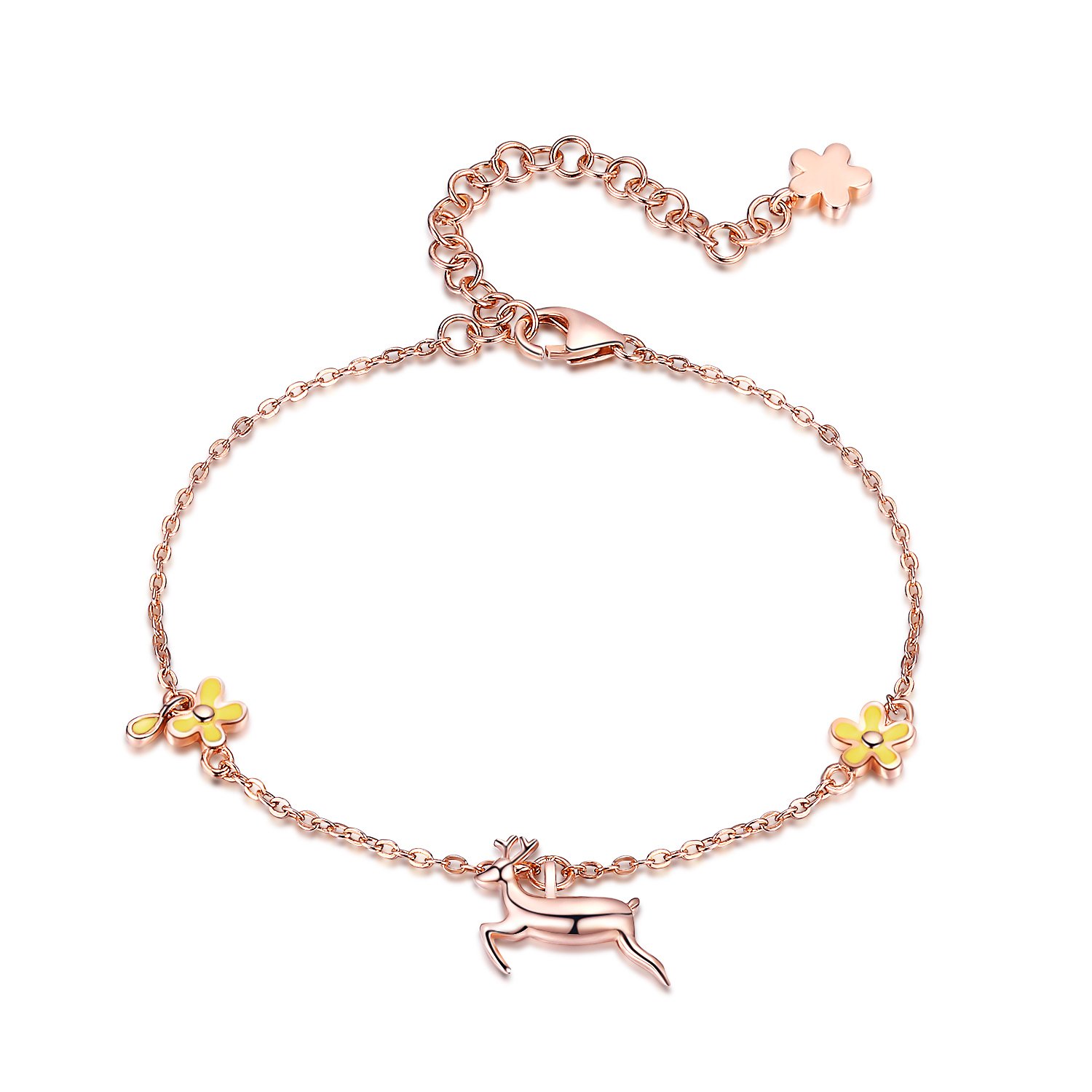 Bratara din argint Rose Gold Elk Deer