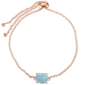 Bratara din argint Rose Gold Piece of Aquamarine