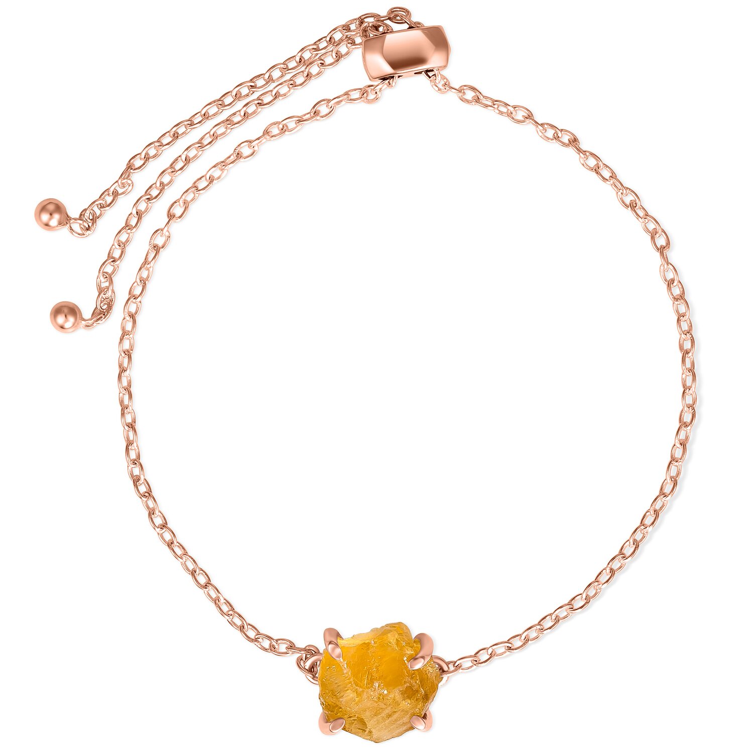 Bratara din argint Rose Gold Piece of Citrin