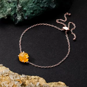 Bratara din argint Rose Gold Piece of Citrin