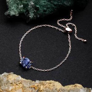 Bratara din argint Rose Gold Piece of Tanzanite