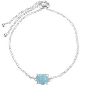 Bratara din argint Silver Piece of Aquamarine