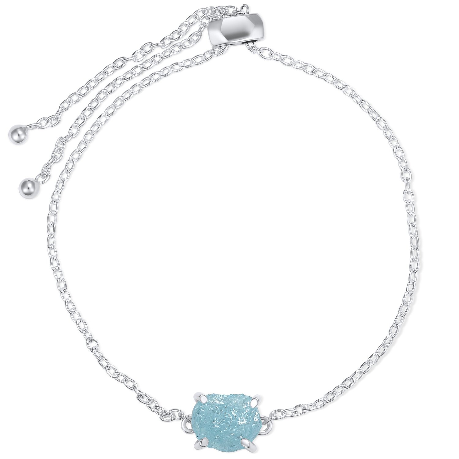 Bratara din argint Silver Piece of Aquamarine