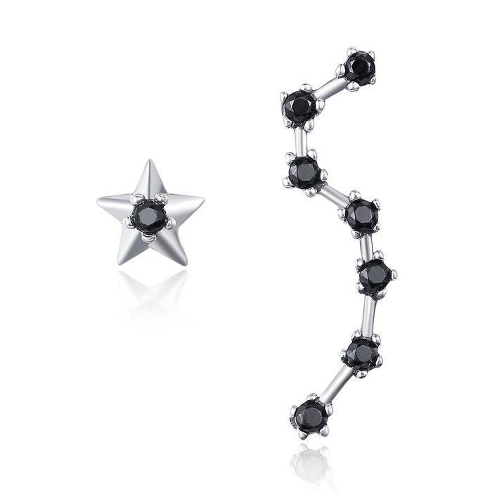Cercei din argint asymmetric stars