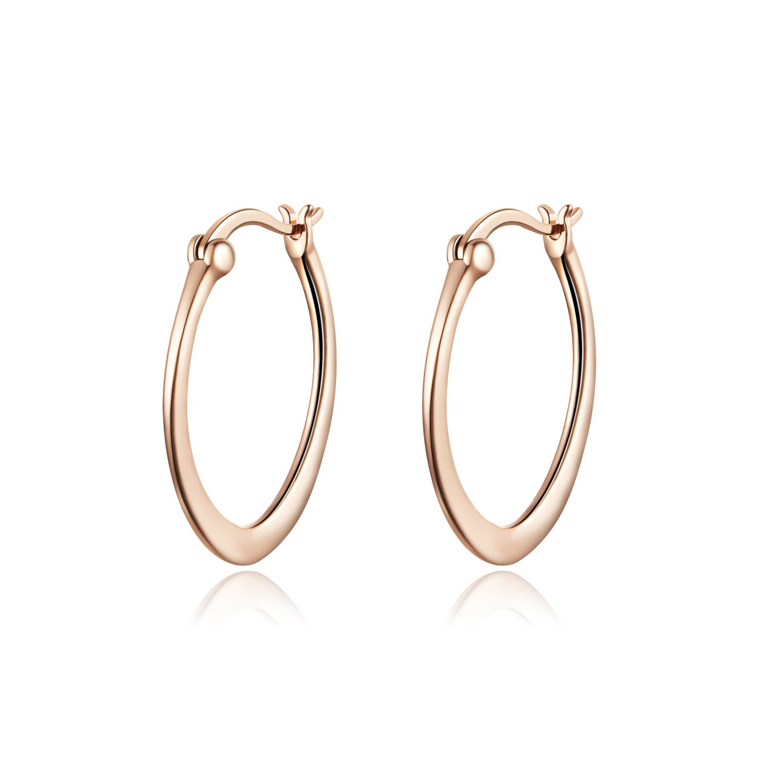 Cercei din argint big rose gold hoops