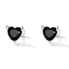 Cercei din argint Black Horned Heart picture - 1