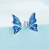 Cercei din argint Blue Butterfly Email picture - 3