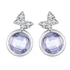 Cercei din argint Butterfly Purple Crystal picture - 1