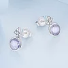 Cercei din argint Butterfly Purple Crystal picture - 2