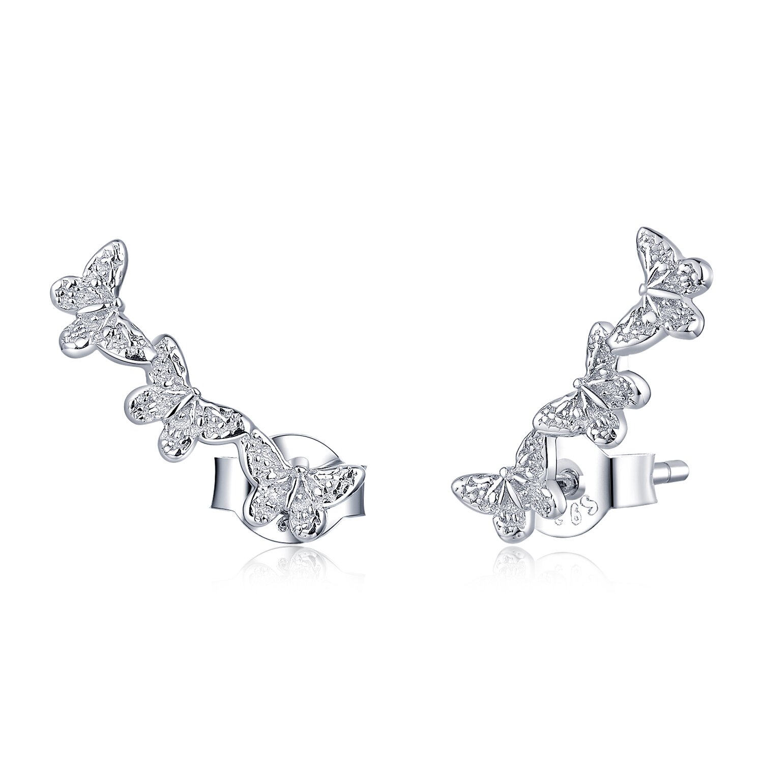 Cercei din argint butterfly trio