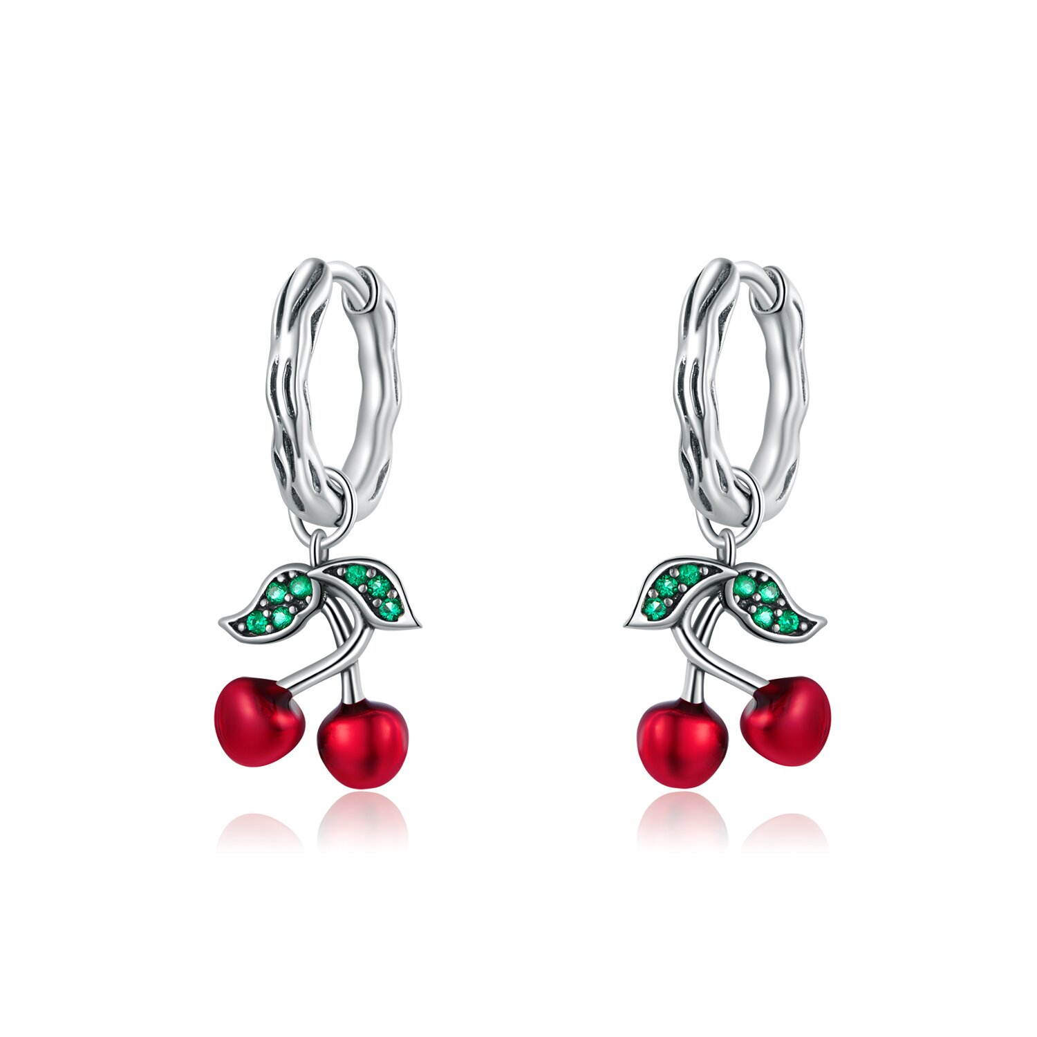Cercei din argint cherry hoops