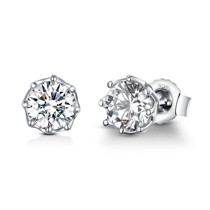 Cercei din argint clear classic studs