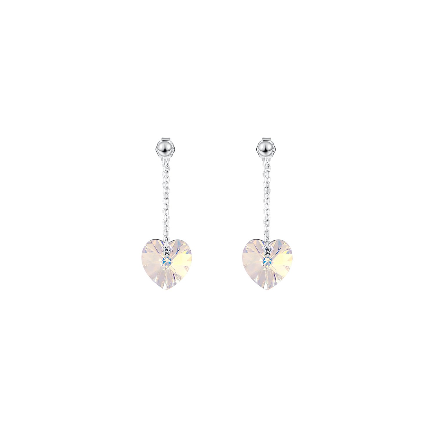 Cercei din argint cu cristale swarovski boreal crystal hearts