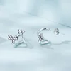 Cercei din argint Curved Butterflies picture - 2