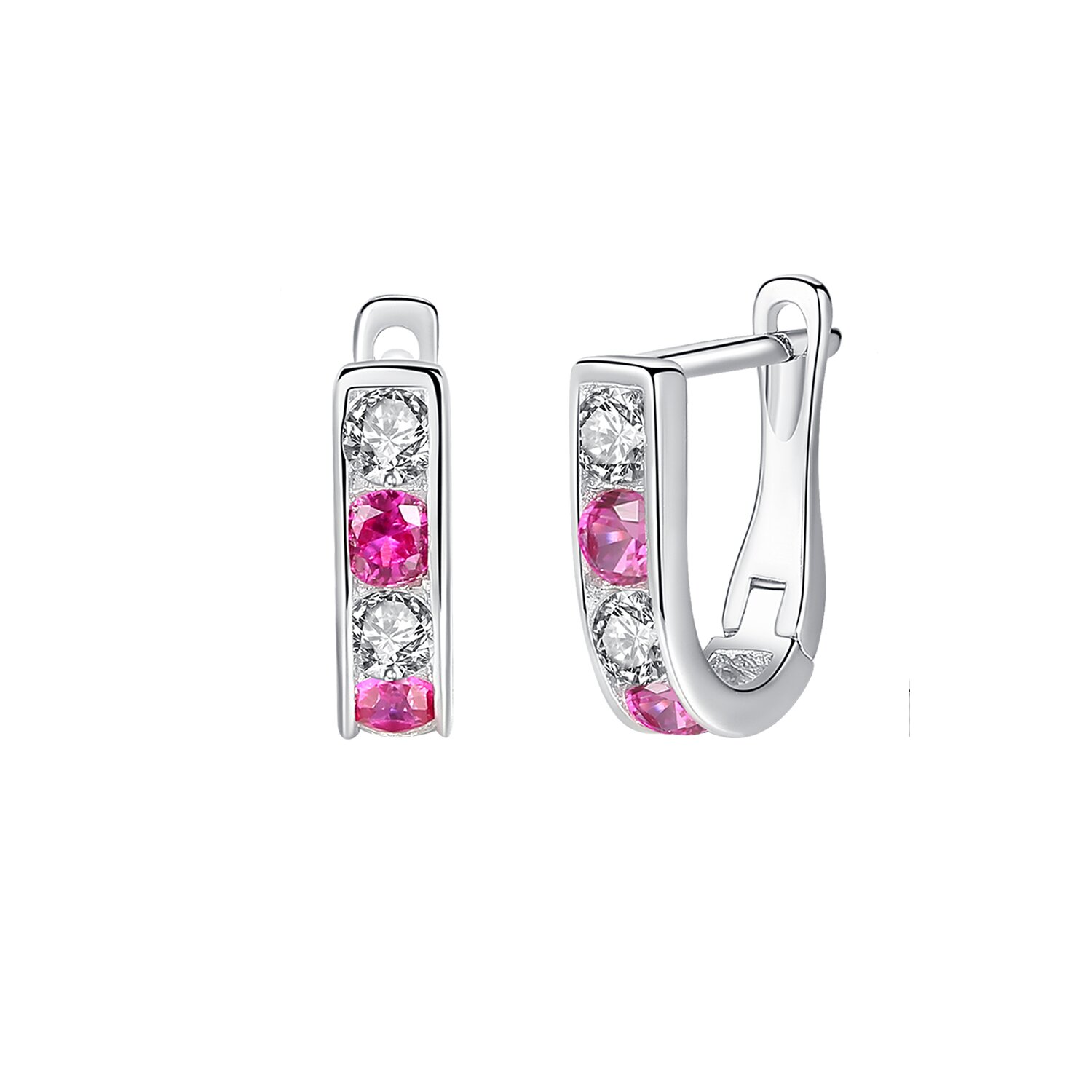 Cercei din argint cute burgundy crystal