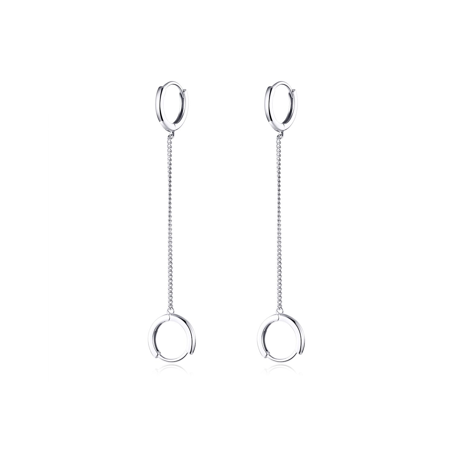 Cercei din argint double chain hoops