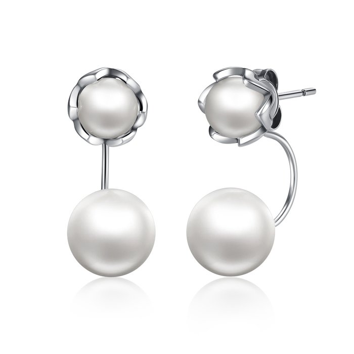 Cercei din argint double fancy pearl