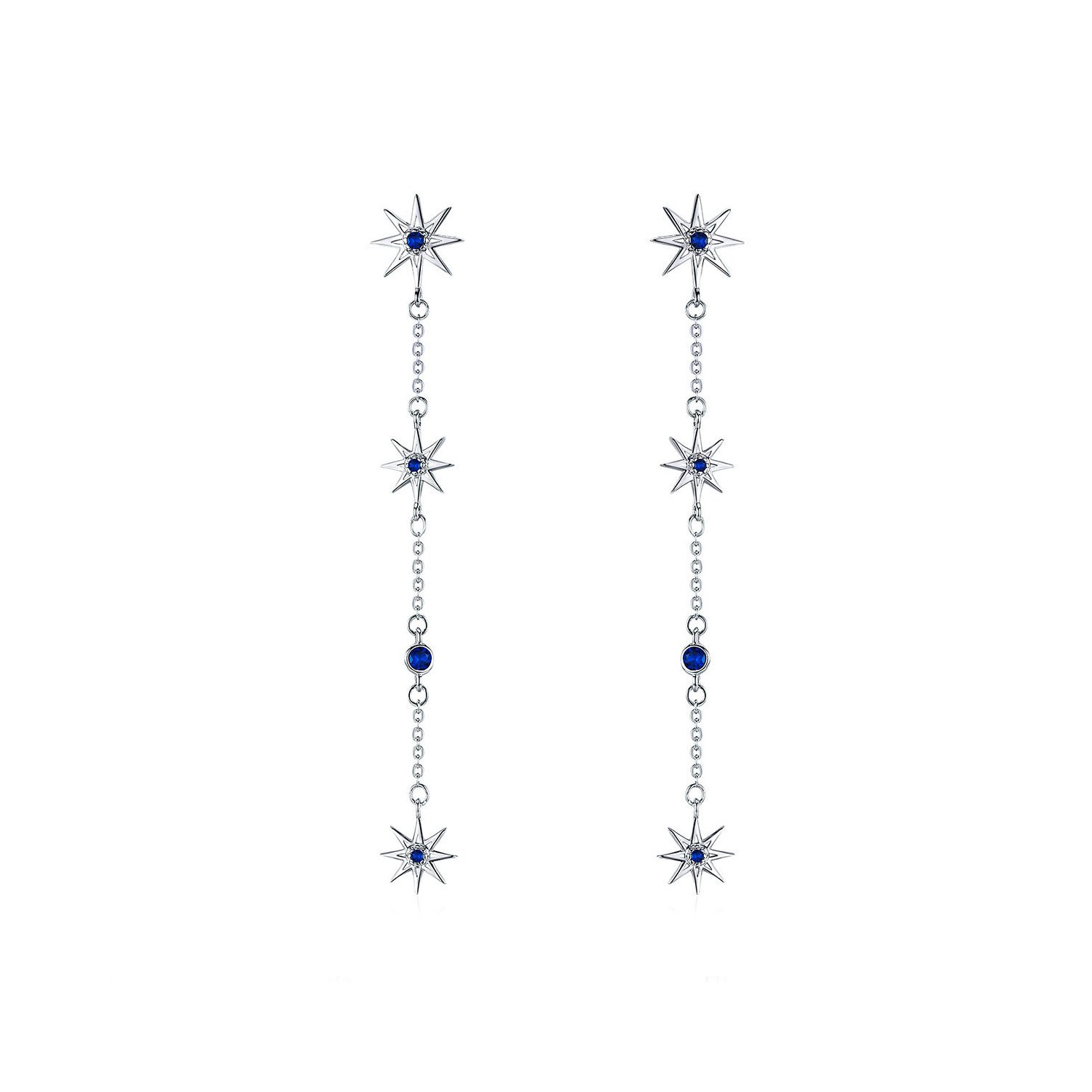 Cercei din argint dropping night stars