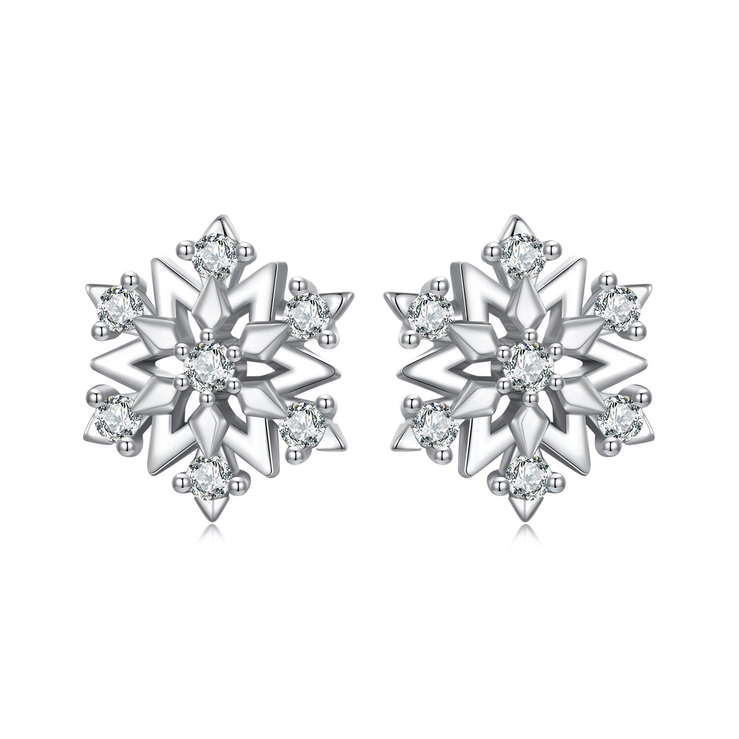 Cercei din argint Elegant Snowflake