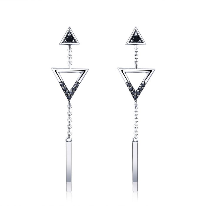 Cercei din argint geometric drop
