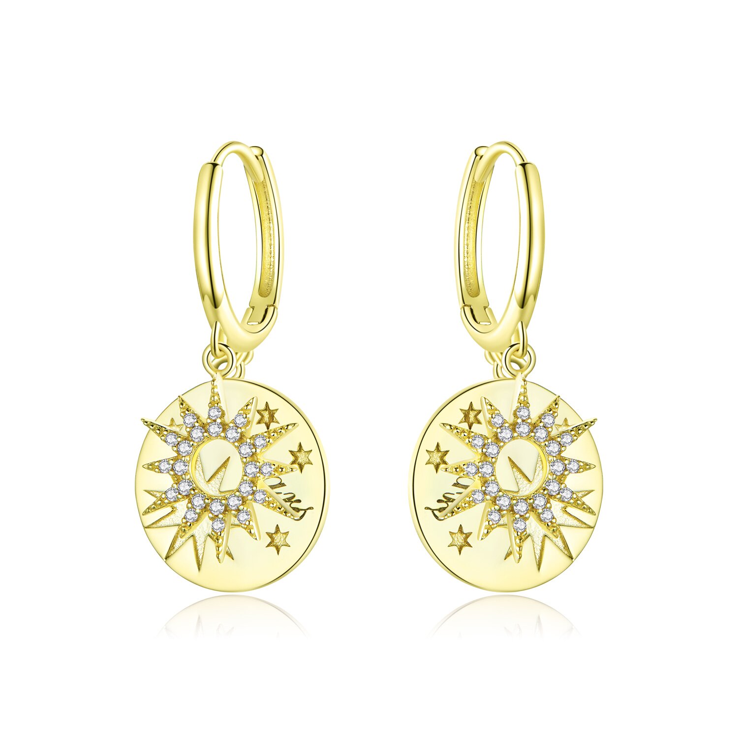 Cercei din argint glamour golden diva