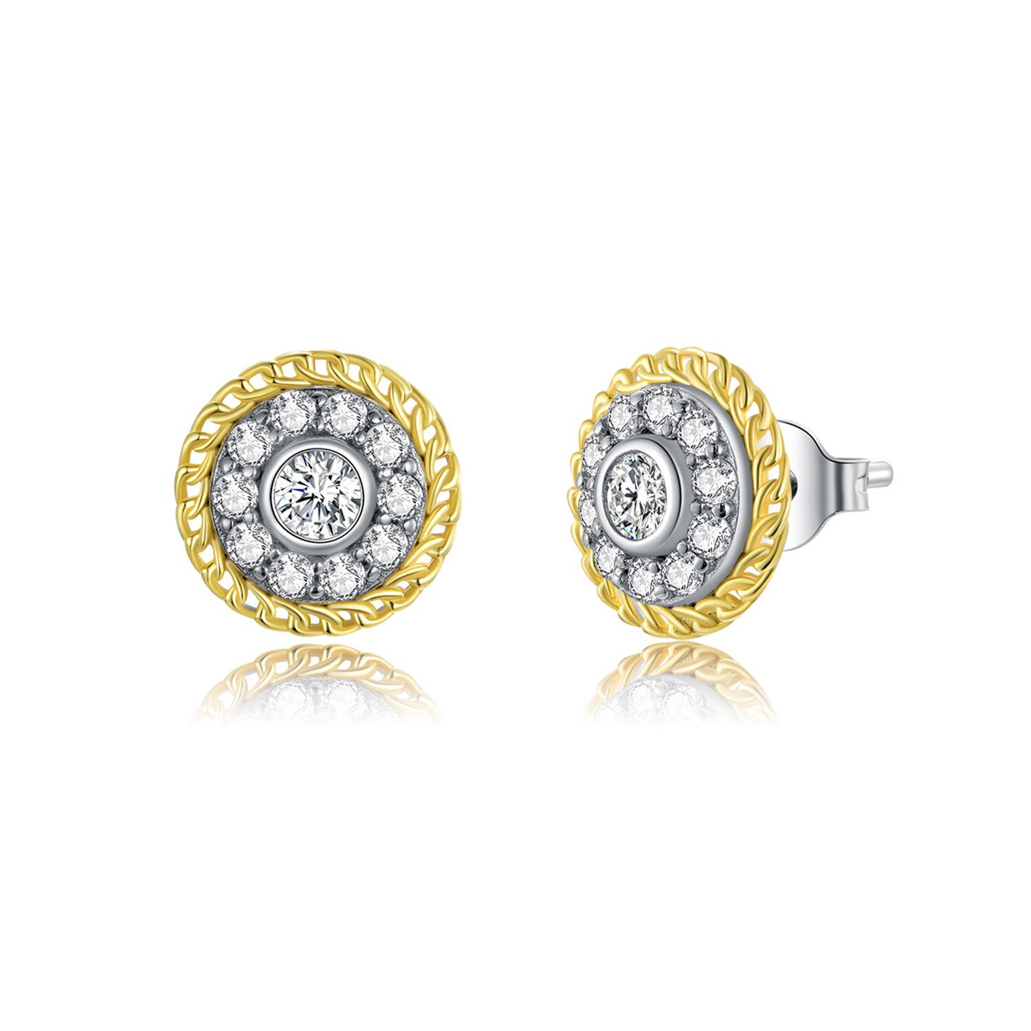 Cercei din argint gold chain studs