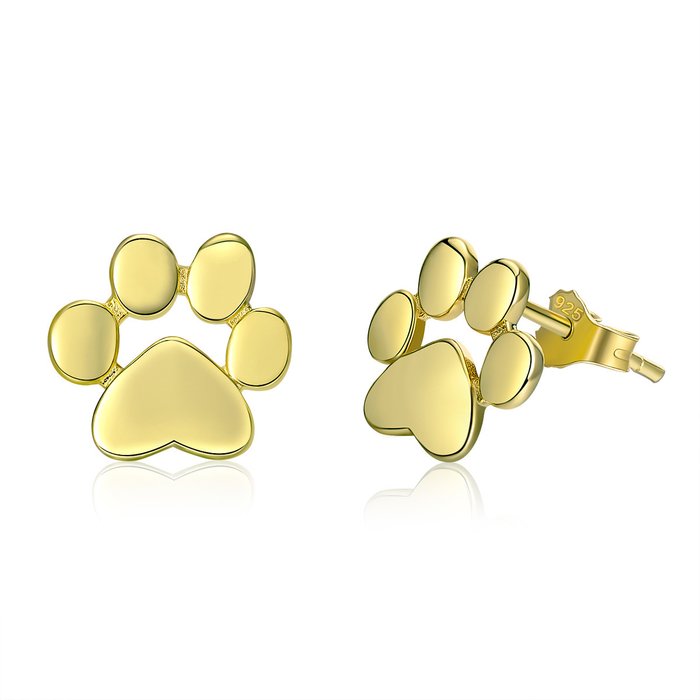 Cercei din argint gold paws