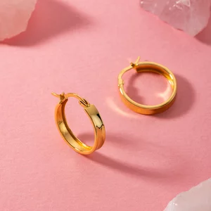 Cercei din argint Golden Big Hoops