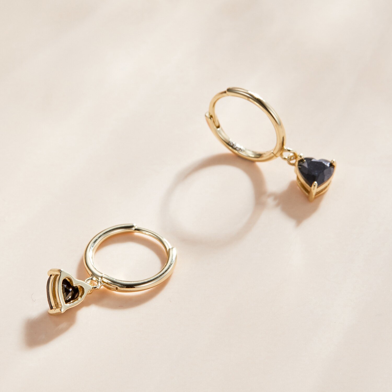 Cercei din argint golden black heart