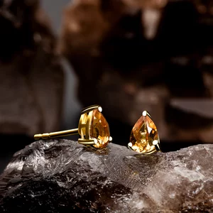 Cercei din argint Golden Citrine Drop