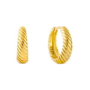 Cercei din argint Golden Croissant Hoops