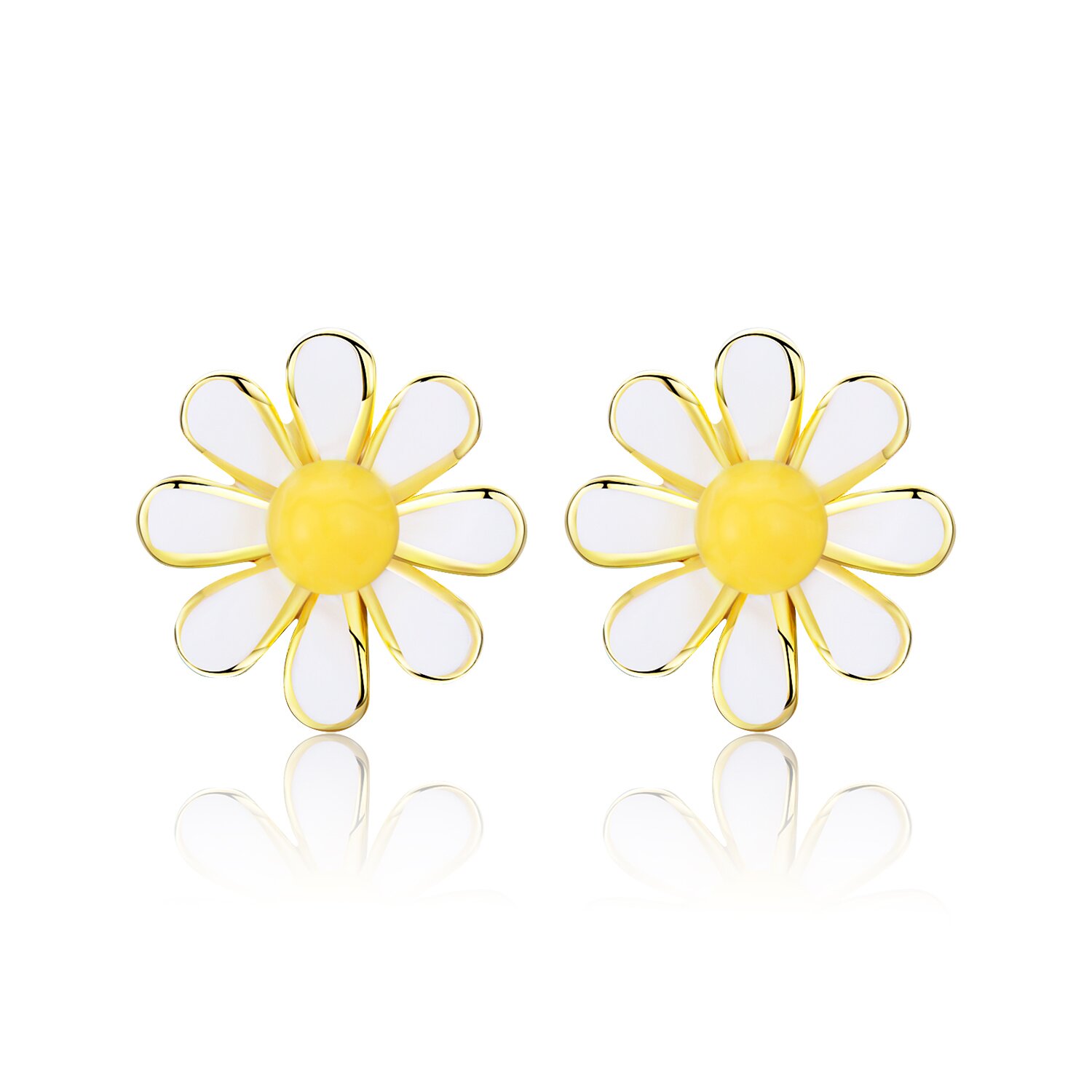 Cercei din argint golden daisy