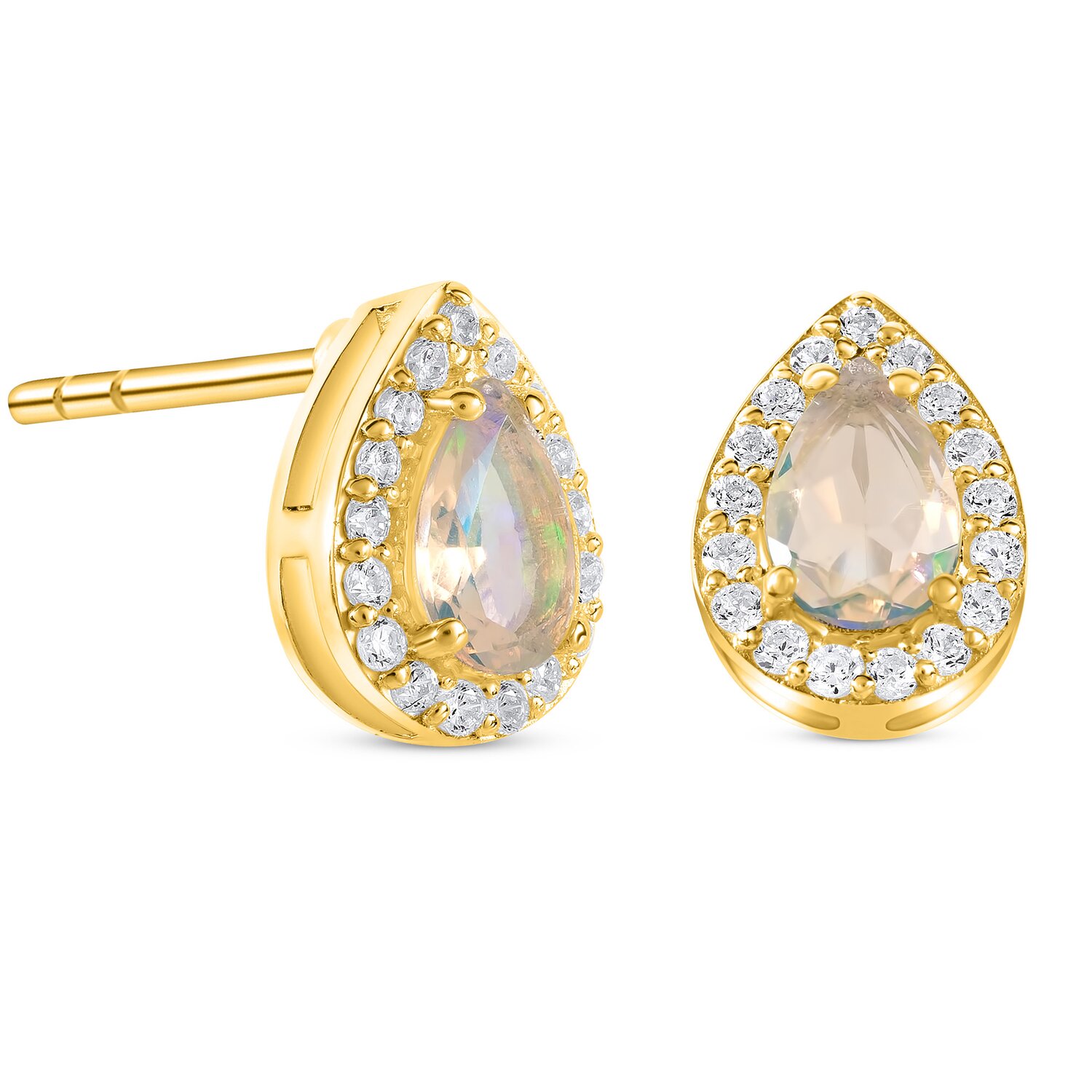 Cercei din argint Golden Drop Opal