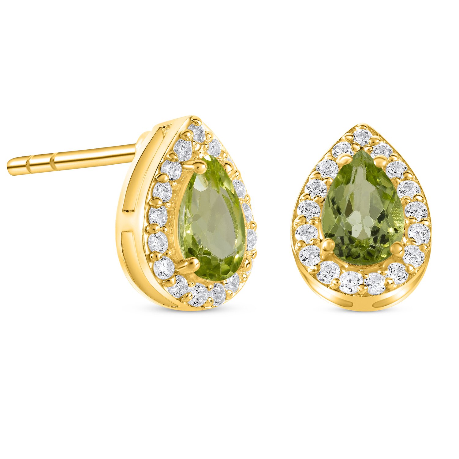 Cercei din argint Golden Drop Peridot