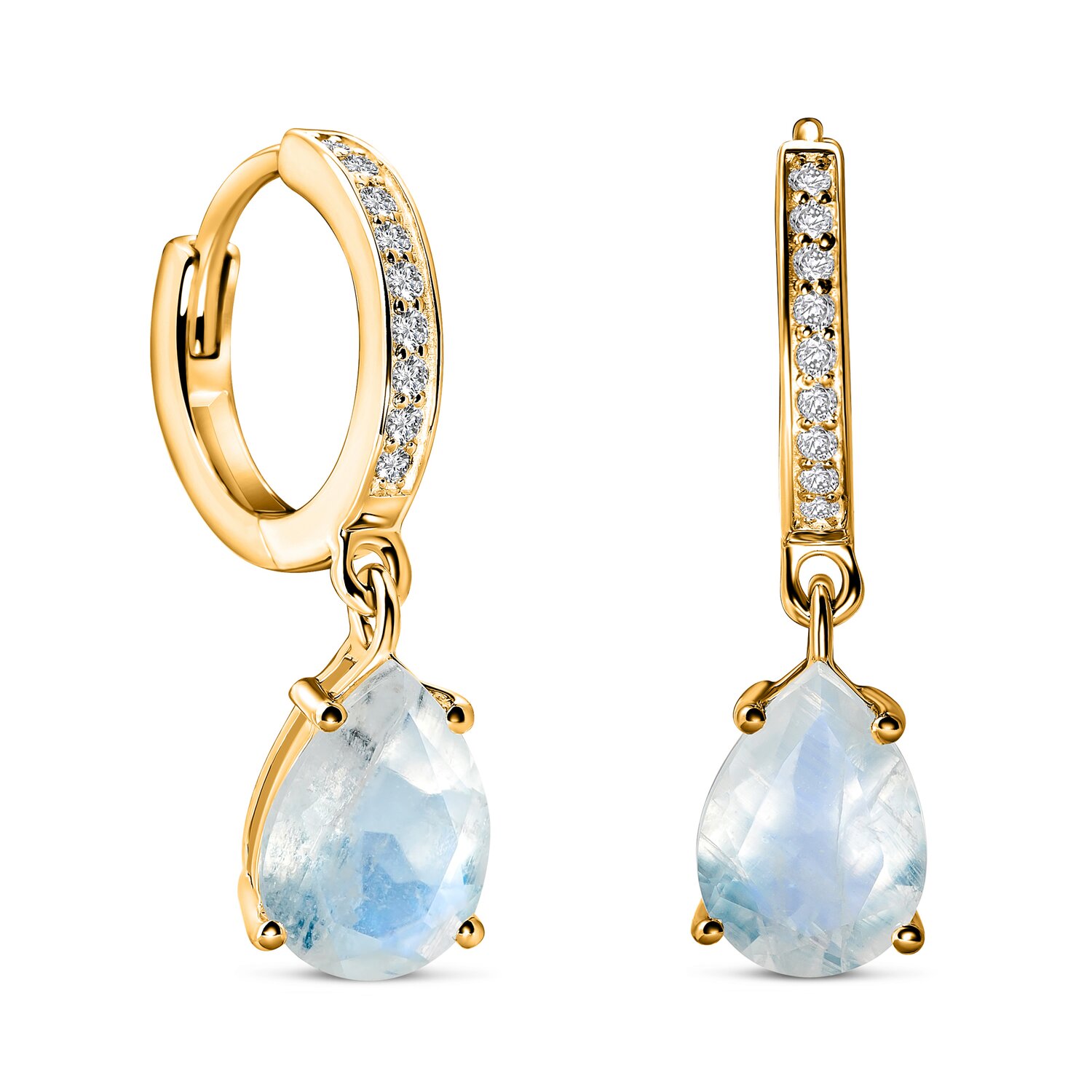 Cercei din argint Golden Elegant Moonstone Drop