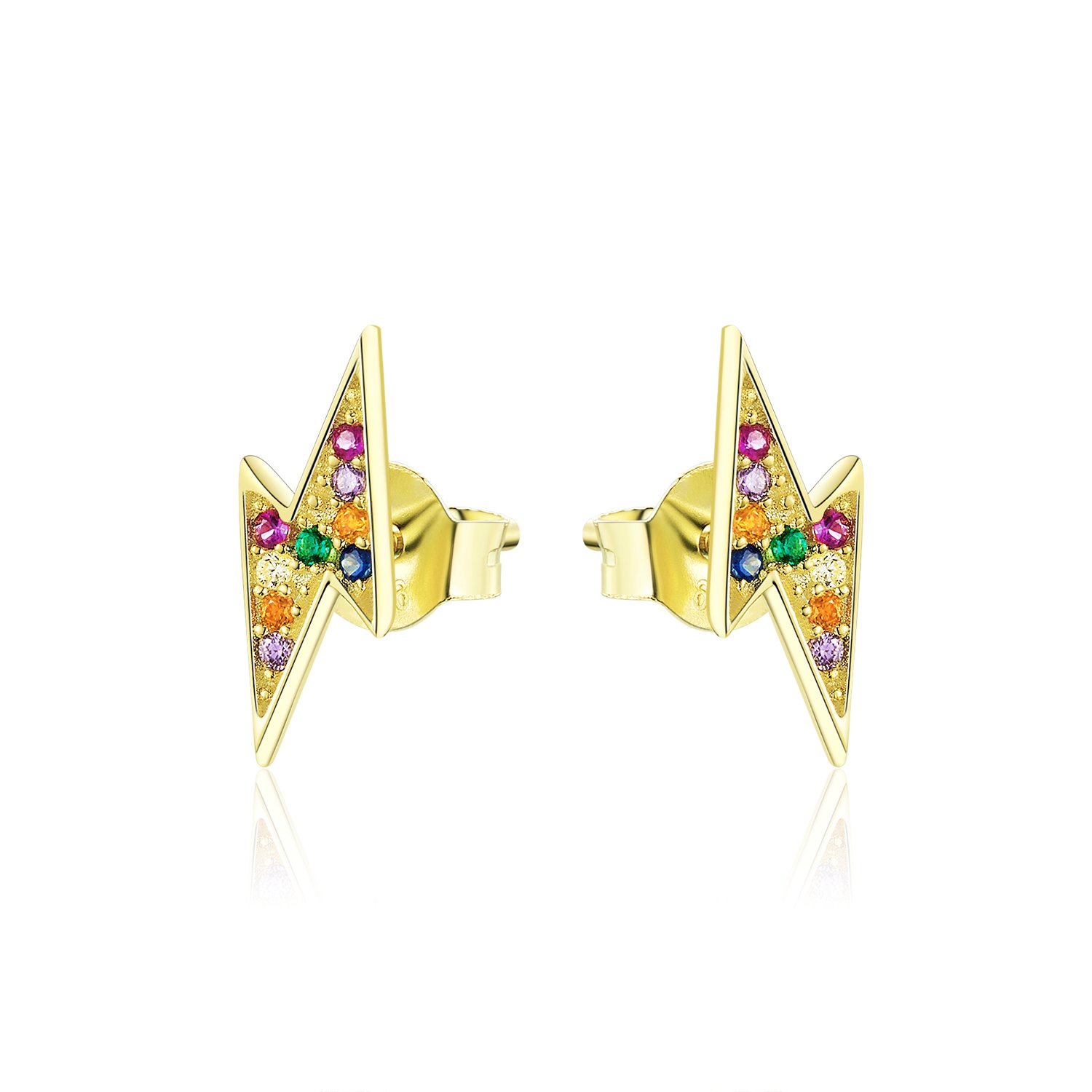 Cercei din argint golden flash studs
