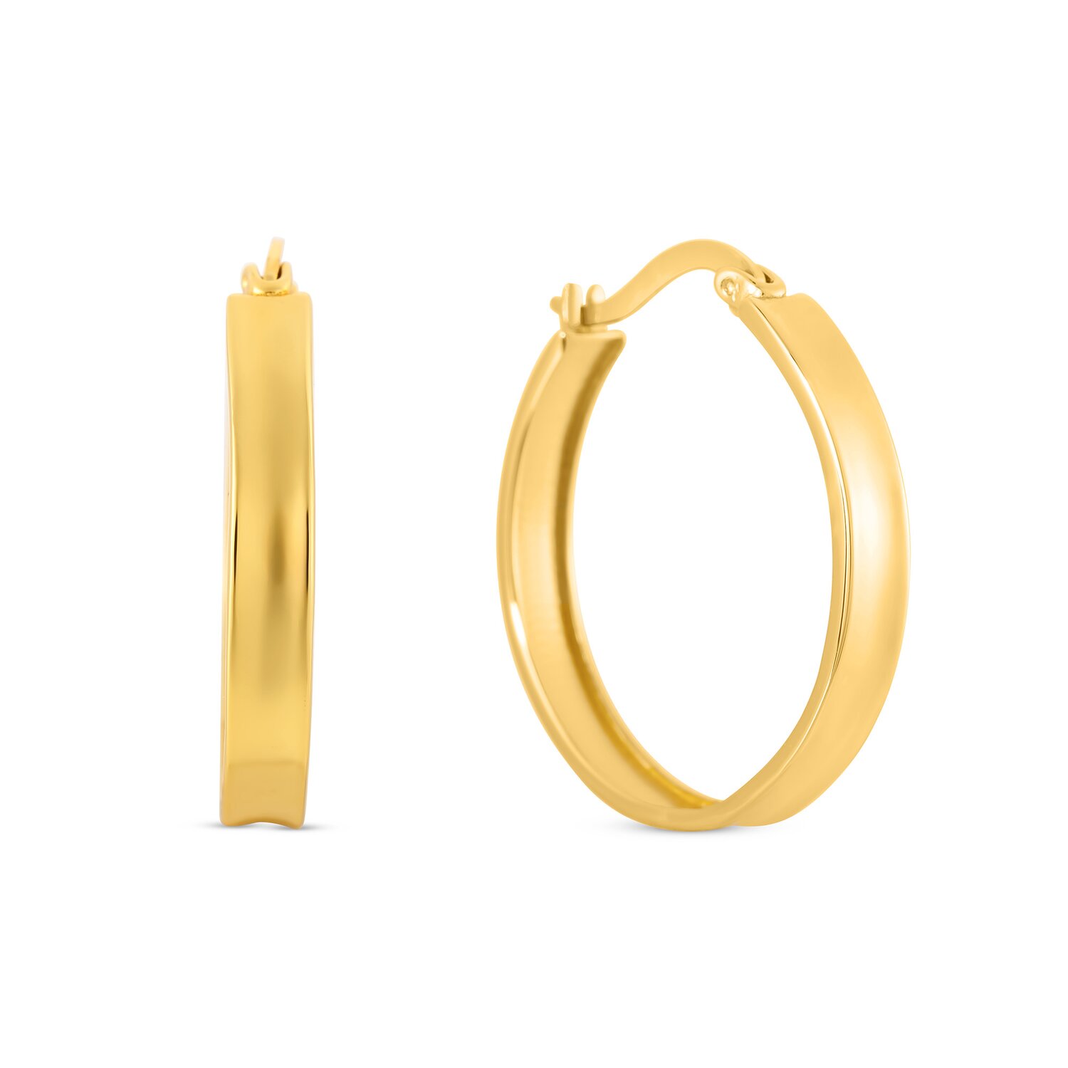 EdenBoutique Cercei din argint Golden Light Hoops