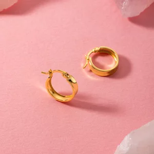 Cercei din argint Golden Little Hoops