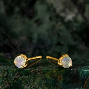Cercei din argint Golden Opal Stud