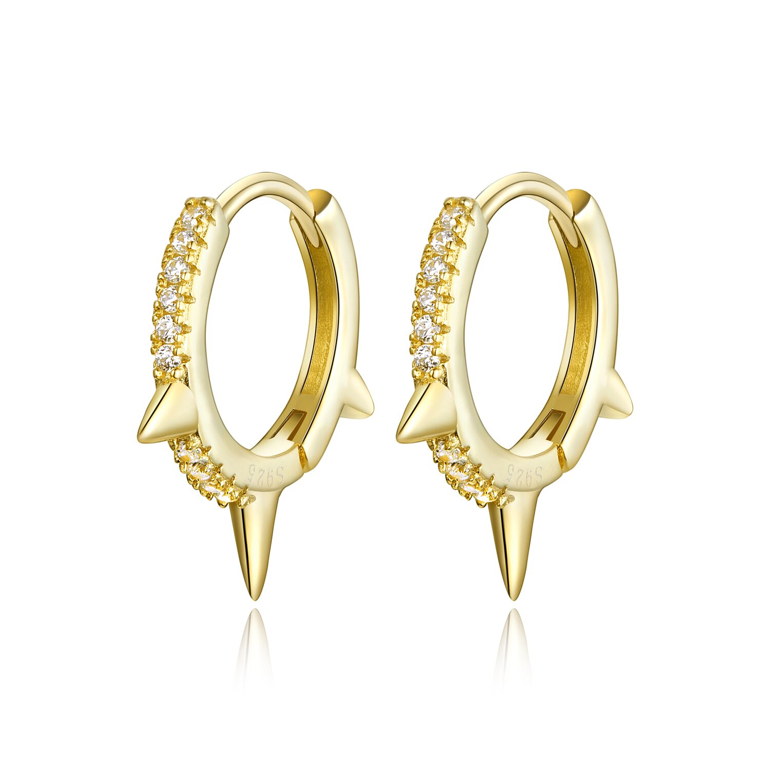 Cercei din argint golden punk hoops