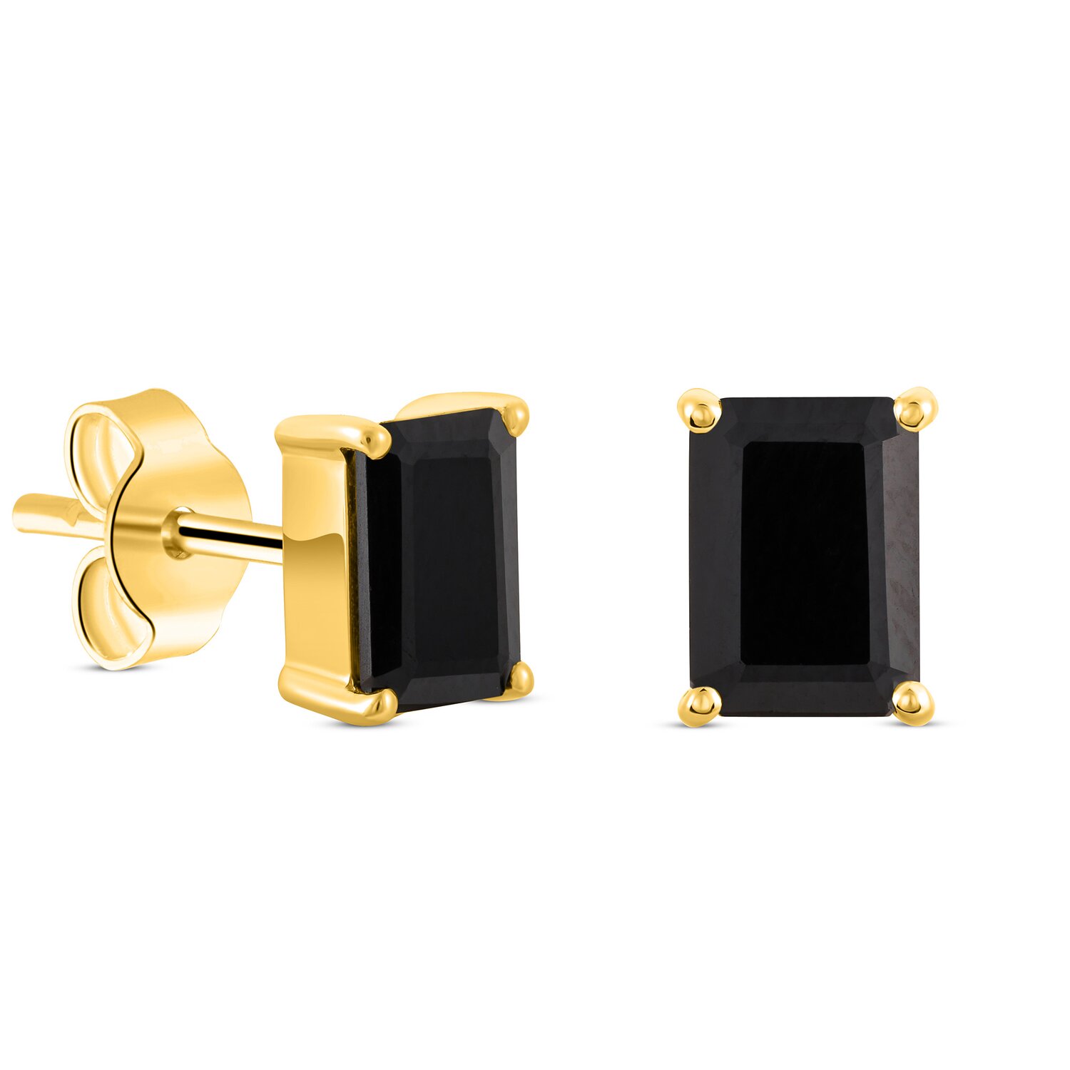 Cercei din argint Golden Rectangle Black Tourmaline Elegance