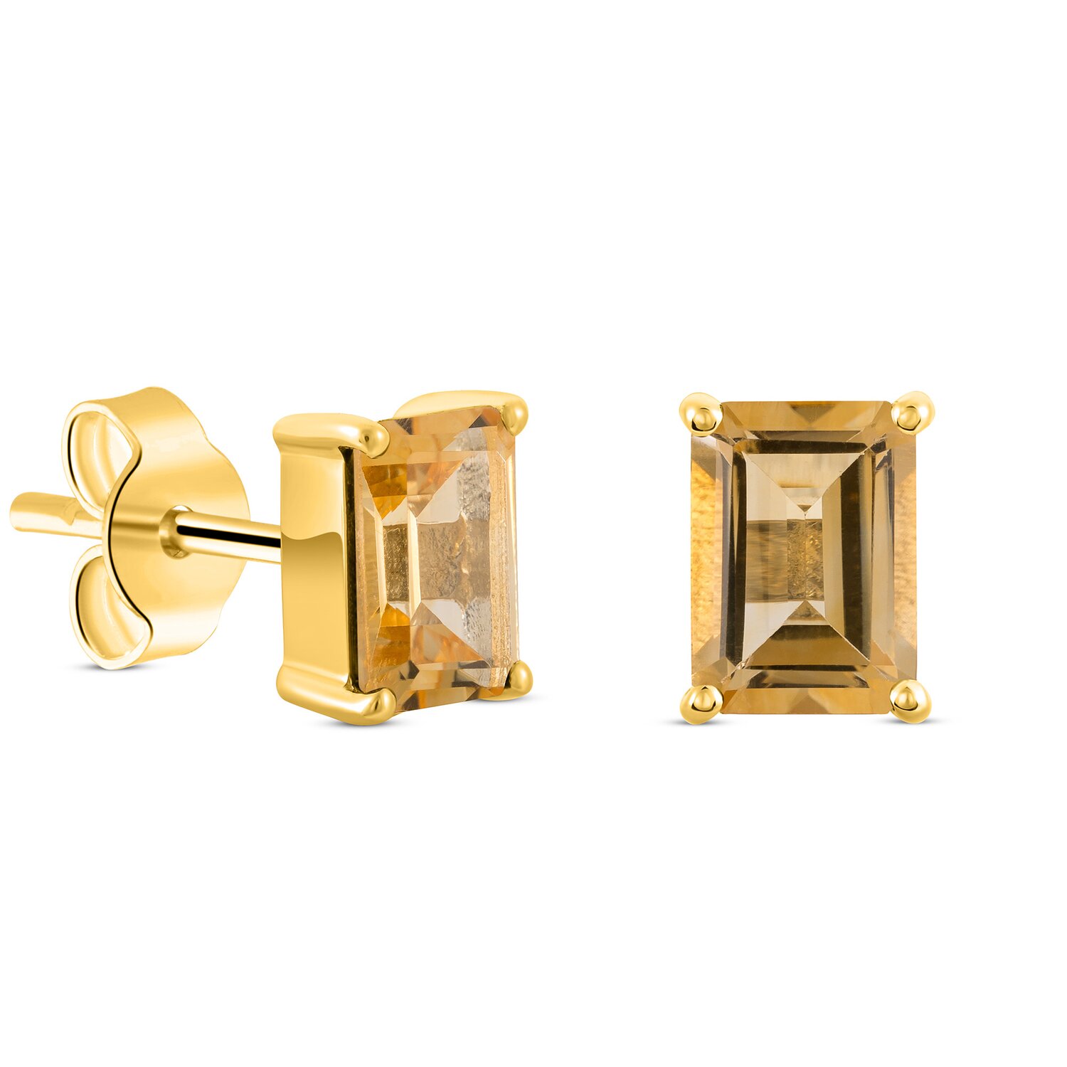 Cercei din argint Golden Rectangle Citrin Elegance