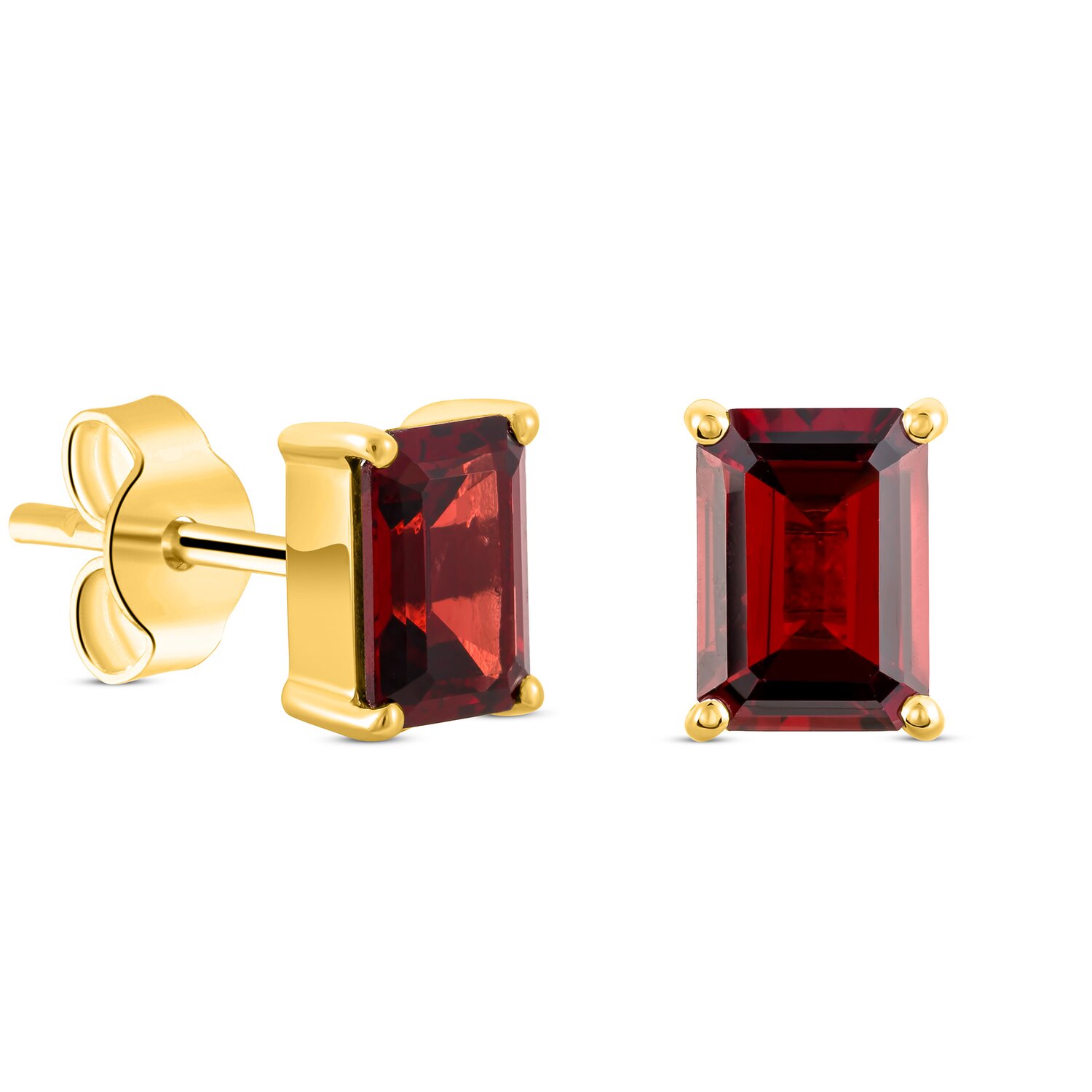 Cercei din argint Golden Rectangle Garnet Elegance