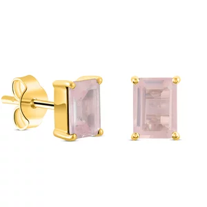 Cercei din argint Golden Rectangle Quartz Elegance
